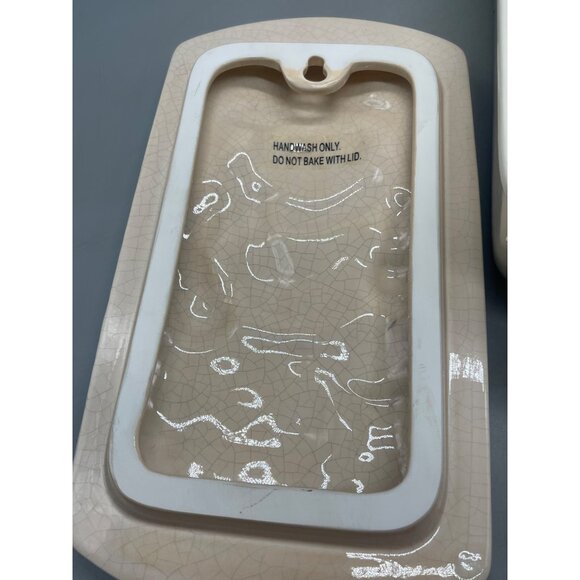 New Debco Stoneware Loaf Baking Dish Snowman Lid Wall Hanging Christmas READ - Picture 8 of 11